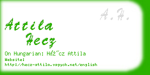 attila hecz business card